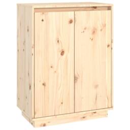 Berkfield Home Shoe Cabinet 60x35x80 cm Solid Wood Pine in Light Tan - Size: 60 x 35 x 80 cm