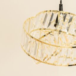 ValueLights Hudson Pair Acrylic Jewel Gold Intertwined Twist Easy Fit Lamp Shades in Grey - thumbnail 4