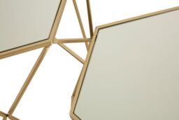 Orsina Set of 2 Hexagonal Mirrored Top Side Tables, Nesting Tables With Champagne Finish, Decorative Accent Tables in Gold - thumbnail 4