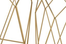 Orsina Set of 2 Hexagonal Mirrored Top Side Tables, Nesting Tables With Champagne Finish, Decorative Accent Tables in Gold - thumbnail 5