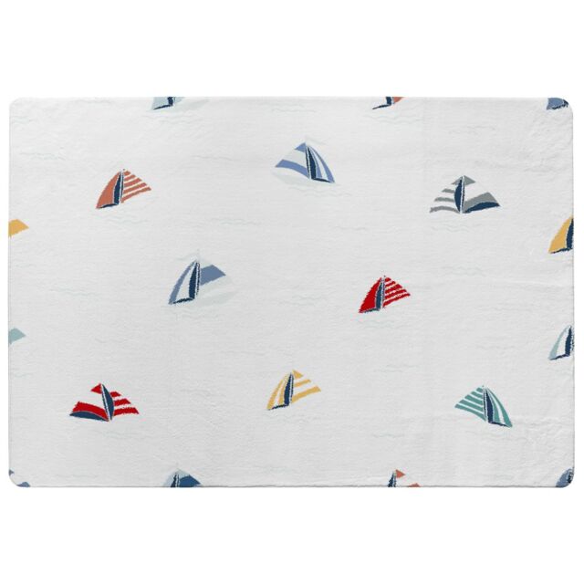 Benjamin Tate Design Striped Sailboats Rug in Natural - Size: Large - image 1