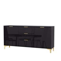 Mex Furniture LTD Sideboard 140cm Lux High Gloss in Black - thumbnail 9
