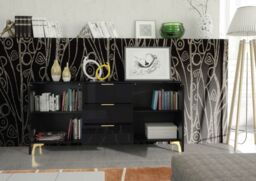 Mex Furniture LTD Sideboard 140cm Lux High Gloss in Black - thumbnail 7