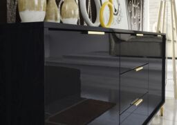 Mex Furniture LTD Sideboard 140cm Lux High Gloss in Black - thumbnail 5