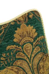 Paoletti Shiraz Traditional Jacquard Pipe Trimmed Cushion in Emerald - Size: 45 cm x 45 cm - thumbnail 3