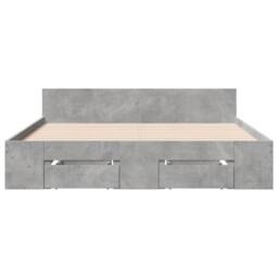 Berkfield Home Modern Bed Frame with Drawers without Mattress Concrete Grey 120x - Size: Small Double - thumbnail 4
