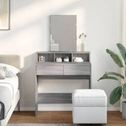 Berkfield Home Dressing Table with Mirror Grey Sonoma 80x41x144.5 cm - thumbnail 3