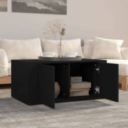 Berkfield Home Decorative Coffee Table Black 80x50x36 cm Engineered Wood - Size: 80 x 50 x 36 cm - thumbnail 1