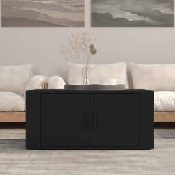 Berkfield Home Decorative Coffee Table Black 80x50x36 cm Engineered Wood - Size: 80 x 50 x 36 cm - thumbnail 2