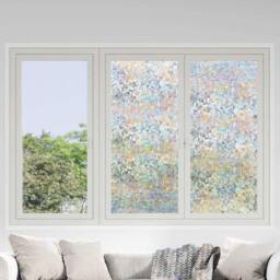 Berkfield Home Decorative Window Films 3 pcs Frosted 3D Rainbow Pattern PVC in Clear - thumbnail 2