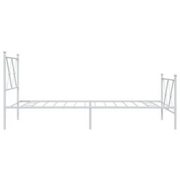 Berkfield Home Metal Bed Frame without Mattress with Footboard White 90x200cm - Size: 90x200 cm - thumbnail 5