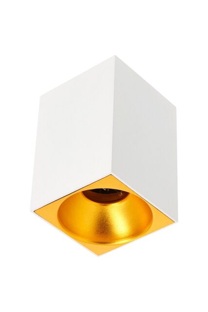 CGC Lighting 'Sandra' White Square Single Ceiling Spotlight With Gold Reflector - image 1