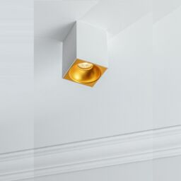CGC Lighting 'Sandra' White Square Single Ceiling Spotlight With Gold Reflector - thumbnail 3