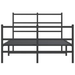 Berkfield Home Metal Bed Frame without Mattress with Footboard¬†Black 120x190cm in Black - Size: 120x190 cm - thumbnail 5