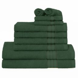OHS 10 Pack of 100% Cotton Bathroom Bath Towel in Dark Green - thumbnail 2