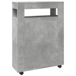 Berkfield Home Narrow Bathroom Cabinet with Wheels Concrete Grey Engineered Wood - thumbnail 6