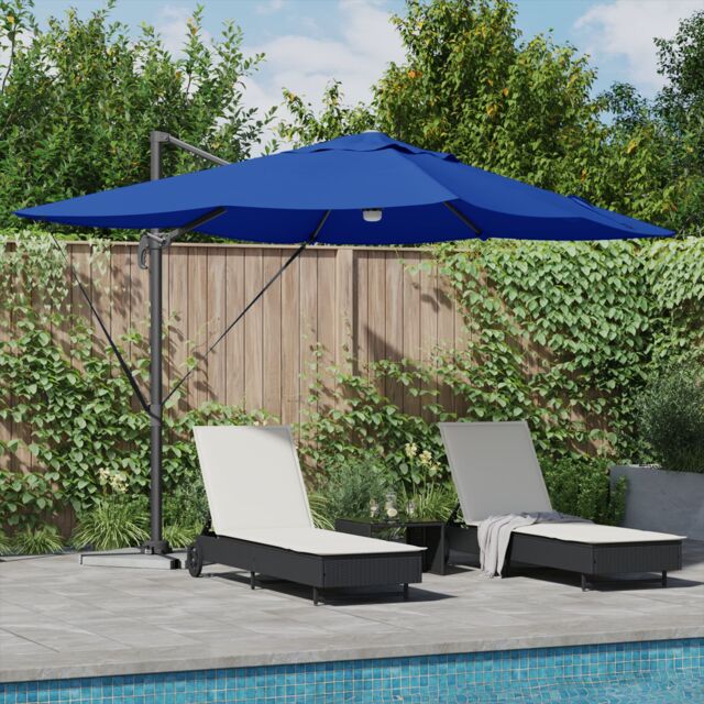 Berkfield Home Azure Blue Cantilever Umbrella Azure blue Polyester canopy Large - image 1