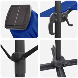 Berkfield Home Azure Blue Cantilever Umbrella Azure blue Polyester canopy Large - thumbnail 9