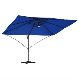Berkfield Home Azure Blue Cantilever Umbrella Azure blue Polyester canopy Large - thumbnail 4