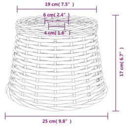Berkfield Home Ceiling Lamp Shade White √ò25x17 cm Wicker - Size: 25x17 cm - thumbnail 6