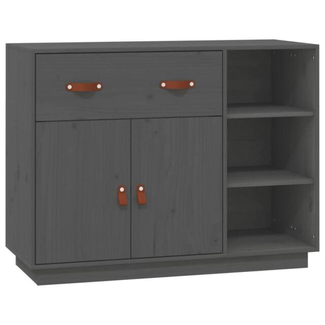 Berkfield Home Sideboard Grey 98.5x40x75 cm Solid Wood Pine - image 1