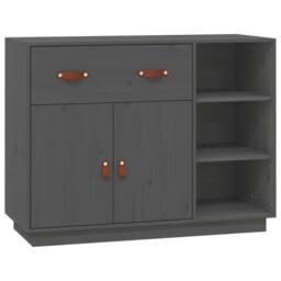 Berkfield Home Sideboard Grey 98.5x40x75 cm Solid Wood Pine