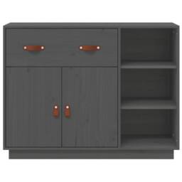 Berkfield Home Sideboard Grey 98.5x40x75 cm Solid Wood Pine - thumbnail 6
