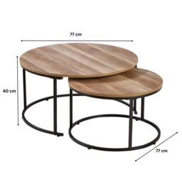 Home Source Oak TV Stand Coffee Nest Table Sideboard Living Room Bookshelf Console in Light Oak - thumbnail 7