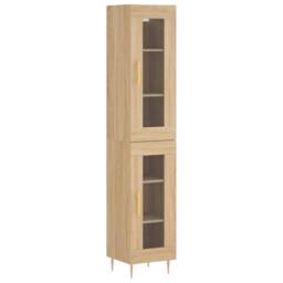 Berkfield Home Highboard Sonoma Oak 34.5x34x180 cm Engineered Wood in Light Tan
