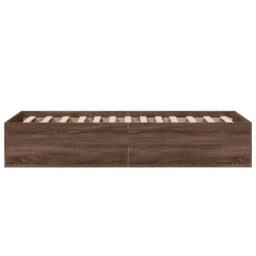 Berkfield Home Modern Bed Frame without Mattress Brown Oak 100x200 cm - thumbnail 5