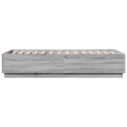 Berkfield Home Durable Bed Frame with LED without Mattress Grey Sonoma 100x200 cm - thumbnail 7