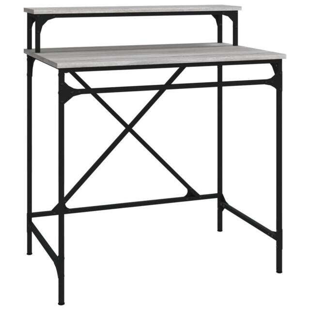 Berkfield Home Desk Grey Sonoma 80x50x90 cm Engineered Wood & Iron - Size: 80 x 50 x 90 cm - image 1