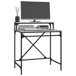 Berkfield Home Desk Grey Sonoma 80x50x90 cm Engineered Wood & Iron - Size: 80 x 50 x 90 cm - thumbnail 4