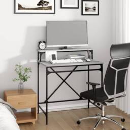 Berkfield Home Desk Grey Sonoma 80x50x90 cm Engineered Wood & Iron - Size: 80 x 50 x 90 cm - thumbnail 3