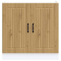 Berkfield Home Sink Base Cabinet Lucca Artisan Oak Engineered Wood in Brown - thumbnail 4