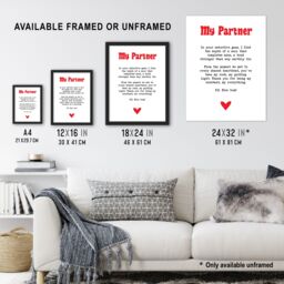 "Artery8 Love Poem My Everything Partner Romantic Poetry Framed Art Print in White - Size: W12"" x H16""" - thumbnail 3