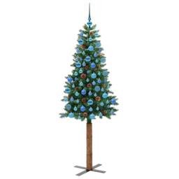 Berkfield Home Slim Christmas Tree Green 180 cm PVC & Solid Pine wood - thumbnail 4
