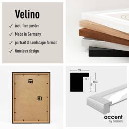 nielsen Velino Picture Frame A4 - Glass Front & Abstract Poster Print in Walnut - thumbnail 5