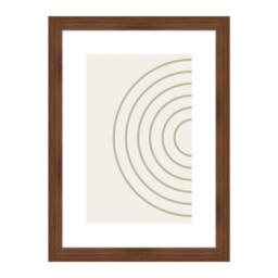 nielsen Velino Picture Frame A4 - Glass Front & Abstract Poster Print in Walnut