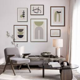 nielsen Velino Picture Frame A4 - Glass Front & Abstract Poster Print in Walnut - thumbnail 3