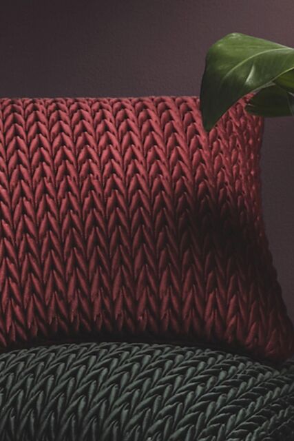 Laurence Llewelyn-Bowen 'Amory' Luxe Velvet Filled Cushion in Red - Size: 43 cm x 43 cm - image 1