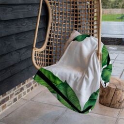 Benjamin Tate Design Botanical & Black Border Blanket in Natural - Size: 120 cm x 150 cm - thumbnail 4