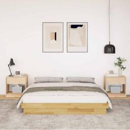 Berkfield Home Bed Frame without Mattress 160x200 cm Solid Wood Oak in Brown - thumbnail 4