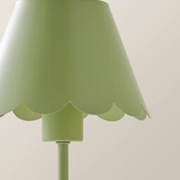 ValueLights Hattie Rechargeable Metal Scalloped Edge Portable Table Lamp in Pale Green - thumbnail 4