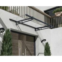 Palram Patio Cover Bremen Door Awning Canopy 2050 Clear - L205 x W93.5 cm in Grey
