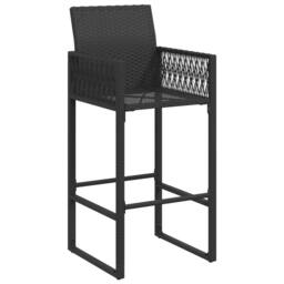 Berkfield Home Garden Bar Stools 2 pcs Black Poly Rattan - thumbnail 4