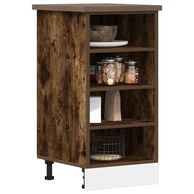 Berkfield Home Bottom Cabinet Smoked Oak 40x44.5x81.5 cm Engineered Wood in Brown - image 1