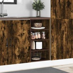 Berkfield Home Bottom Cabinet Smoked Oak 40x44.5x81.5 cm Engineered Wood in Brown - thumbnail 3