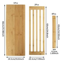 KORVIXA Bamboo Shoe Changing Stool Shoes Storage Rack Seating in Natural - Size: 100 cm x 100 cm - thumbnail 2