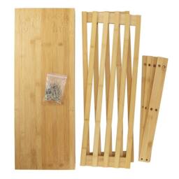 KORVIXA Bamboo Shoe Changing Stool Shoes Storage Rack Seating in Natural - Size: 100 cm x 100 cm - thumbnail 4